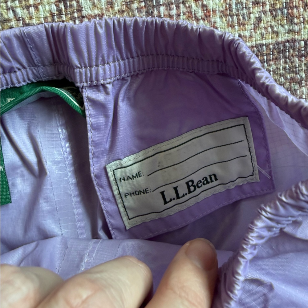 LL Bean bundle of 2 pairs Rain Pants Pink and Purple Girls 4 - Picture 6 of 8
